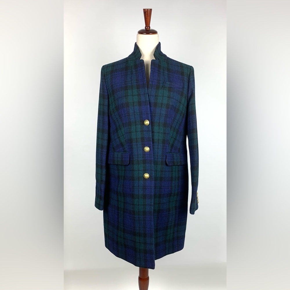 J Crew Regent Wool Topcoat in Blackwatch Tartan, NWT